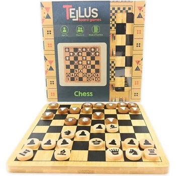 Robetoy Детска настолна игра Дървен шах с пулове, 22 см - Robetoy