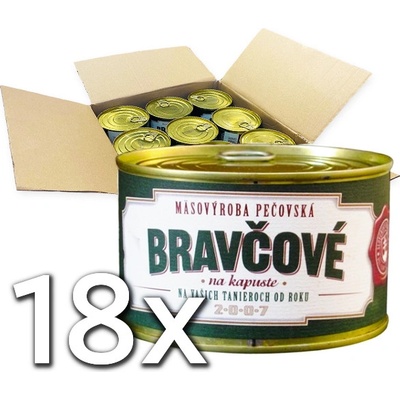 Mäsovýroba Pečovská Bravčové mäso na kapuste 18 x 400 g