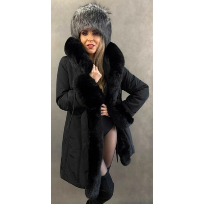 Max Original Leather Textilný kabát s kožušinou ANKARA FUR black