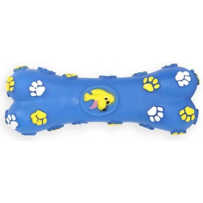 PET NOVA Играчка за куче - винилова свиреща костичка, синя 15см