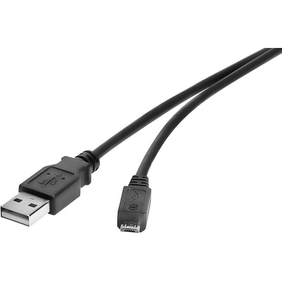 Renkforce RF-4724427 USB, USB 2.0 USB-A zástrčka, USB Micro-B zástrčka, 3m, černý