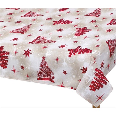 Bellatex Ubrus VÁNOCE Vánoce stromek Červená Zlatá 100x100 cm barva Červená Zlatá