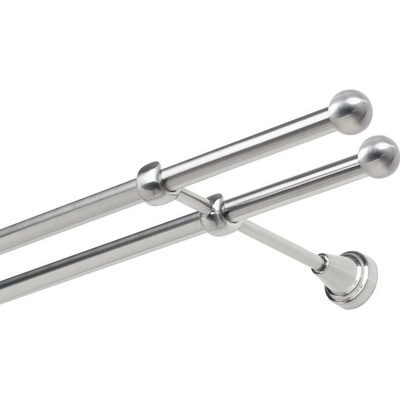 OK-GarnýžeCZ Garnýž kovová dvouřadá 19mm Koule nerez 330 cm do stěny / na tunýlek - bez kroužků