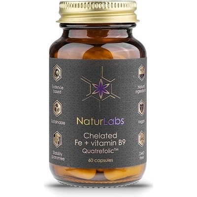NaturLabs Železo chelátové a Vitamín B9 60 kapsúl