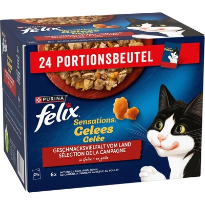 Felix Sensations hovězí, kuře, kachní, jehněčí 24 x 85 g 120 x 85 g