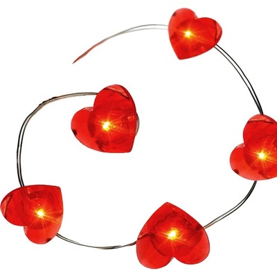 ACA Lighting LED vianočné/dekoračné girlanda srdiečka červená farba 200 cm IP20 2xAA