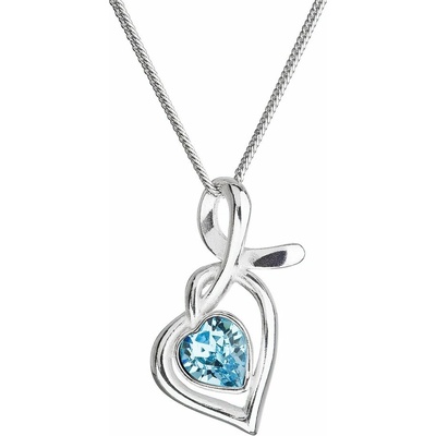 Pavona Stříbrný se Swarovski krystaly srdce modré 32071.3 Aqua