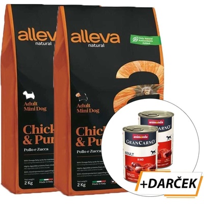 Alleva Natural Adult Mini Chicken and Pumpkin 2 x 12 kg