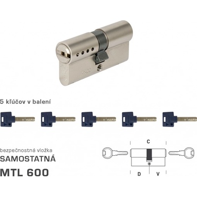 MP-KOVANIA.sk MTL - Mul-T-Lock MTL600 S obojstranná NIM - nikel matný