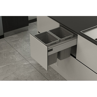 Wireli Odpadkový 2-kôš Elegancia, 2 x 13 l, K40-sivý plast