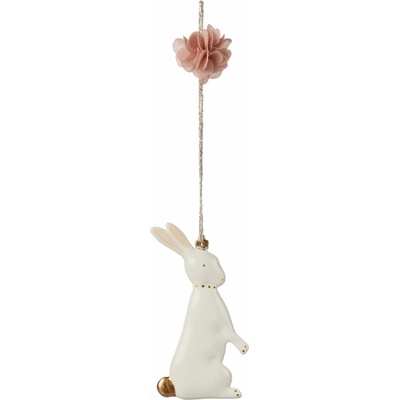 Maileg Závěsná velikonoční dekorace Bunny Standing, bílá barva, kov – Zboží Dáma