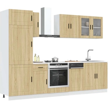 vidaXL Комплект кухненски шкафове от 8 части "Porto", дъб сонома, инженерно дърво (3314814)