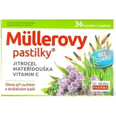 Dr. Müller Müllerove pastilky Skorocel materina dúška vitamín C 36 cmúľacích pastiliek