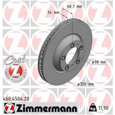 Brzdový kotúč ZIMMERMANN COAT Z 460.4504.20