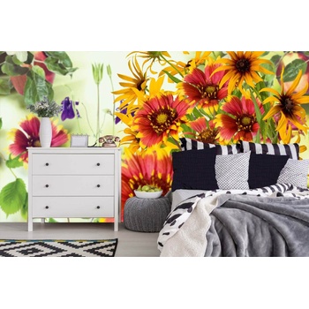 DIMEX ART s. r. o Самозалепваща се флизелинова фототапета цветя в градината 375 x 250 см