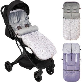 Interbaby Зимен чувал за количка Interbaby - Животни, 45 х 105 cm, сив (10059-31)