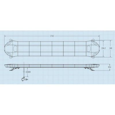LED rampa 1341mm, modro-červená, 12-24V, ECE R65, SRE4-27100WBLRE