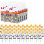 OSRAM LED BASE PIN MICRO, value pack with 50 low-voltage bulbs, replaces conventional 10W PIN special lamps, warm white (2700K), 1W, G4 base, matt glass, not dimmable, ultra-compact - 4099854340291