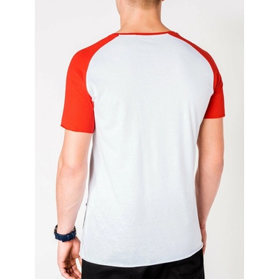 Ombre Clothing pánské tričko s potiskem Lancer bílo-červené