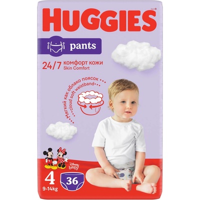 Huggies Пелени гащи Huggies Little Movers - Размер 4, 9-14 kg, 36 броя (5029053564371)