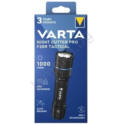VARTA 18923101111 - LED тактически презареждаем фенер NIGHT CUTTER PRO F20R LED/USB (VA0257)
