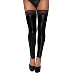 Noir Handmade F158 Powerwetlook Stockings with Elastic Tape M