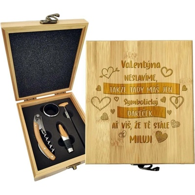Sablio Dárková sada na víno Valentýna neslavíme ...: 147×168×49 mm