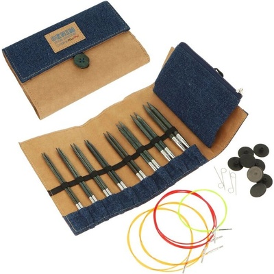 KnitPro Indigo Wood sada vymenitelnych ihlíc