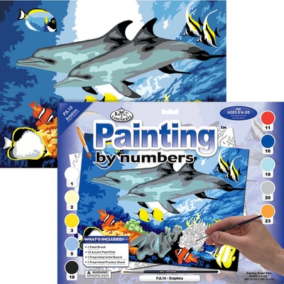 Maľovanie podľa čísiel formát A3 Delfíny
