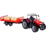 Bburago Bburago 10см Фермерски трактор Massey Ferguson 8740S с ремарке за бали