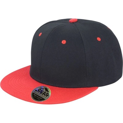 Result Headwear RC 082X s plochým kšiltem 6 panelová COT-28082X81499 Černá/červená