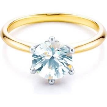 Image 1 of SAVICKI Годежен пръстен Solitaire: два цвята злато. бял сапфир