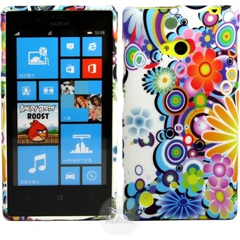 Nokia Lumia 720 Blue Flora Силиконов Калъф + Протектор