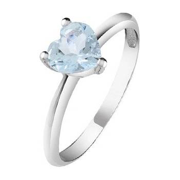 Bliss Златен дамски пръстен с аквамарин Bliss 20093008 (20093008)