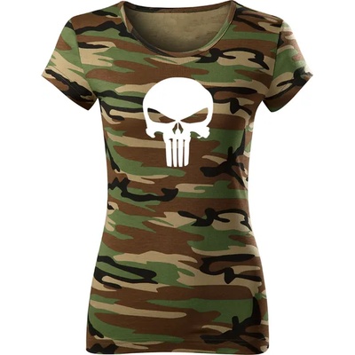 DRAGOWA дамска тениска Punisher камуфлаж, 150г/м2 (4035)