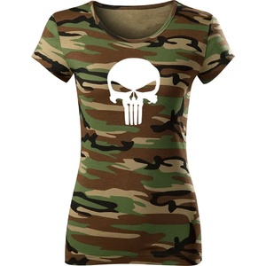 DRAGOWA дамска тениска Punisher камуфлаж, 150г/м2 (4035)
