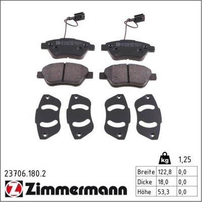 Sada brzdových destiček, kotoučová brzda ZIMMERMANN 23706.180.2
