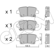 Sada brzdových destiček, kotoučová brzda CIFAM 822-1181-0