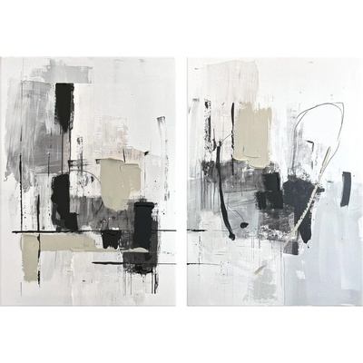 Obraz na plátně Saze, 70 × 50 cm, set 2 ks, ručně malovaný CA-15595