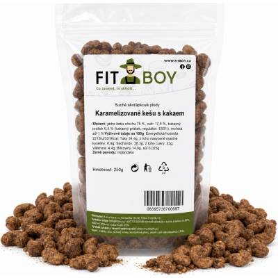 FITBOY Karamelizované kešu s kakaom 250 g