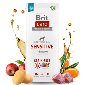 Brit Dog Grain-free Sensitive Venison, Digestion and Skin с прясно еленско месо за капризни кучета от всички породи 12 кг