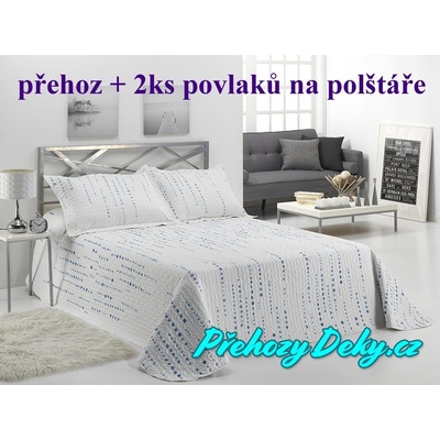 Mora oboustranný přehoz na postele IRATI modro-zelená 250 x 270 cm