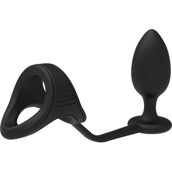 Image 1 of DreamToys Ramrod Cockstrap with Anal Plug Black