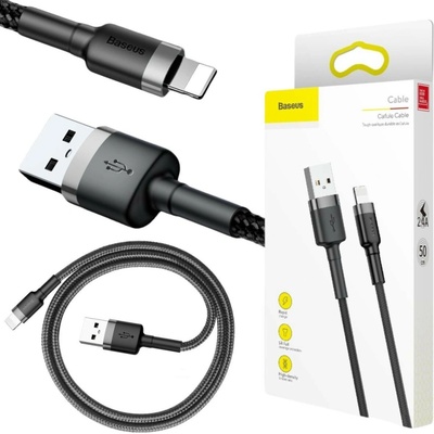 Baseus 0,5m, šedo-černý CALKLF-AG1 USB-A na Lightning