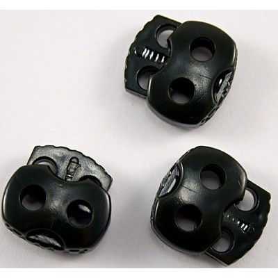 Plastová plochá brzdička - temno zelená - priemer prievlaku 0,4 cm