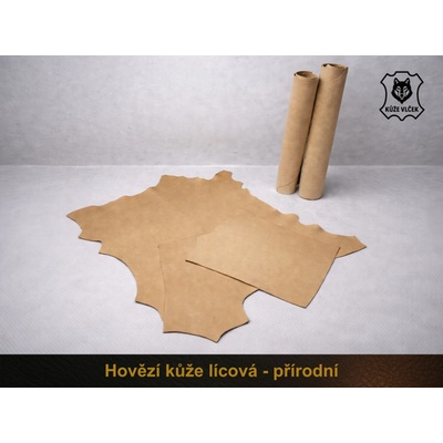 Hovězí kůže přírodní 3,5-4 mm - lícová Plocha kůže: A2 (420 x 594 mm), Velikost: Část kůže
