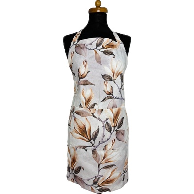 Tegatex Šitá zástěra dlouhá elegantní botanický motiv