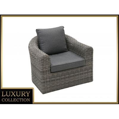 DEOKORK Ratanové křeslo BORNEO LUXURY šedá