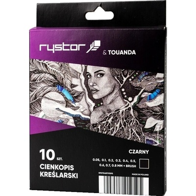 Technické linery RYSTOR Technic, 10 ks černé