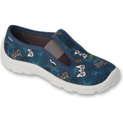 Befado dětská domácí obuv modré GAME